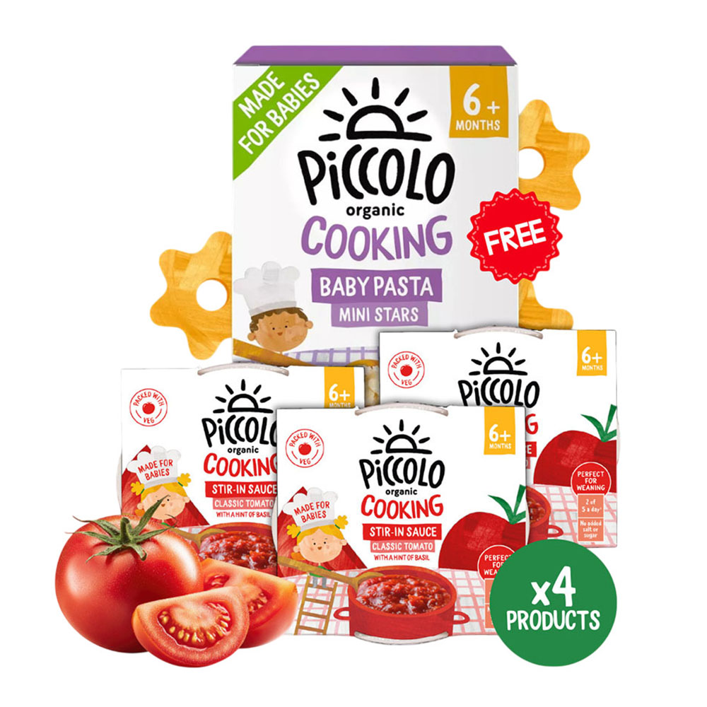 Piccolo - Organic Stars Pasta And Cooking Sauce Bundle