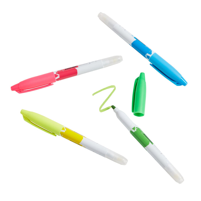 Tinc - 2-In-1 Erasable Highlighter Set - Multicolor - 4 Pcs