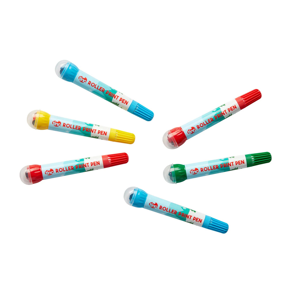 Tinc Christmas Roller Print Pens - 6 Pc Set