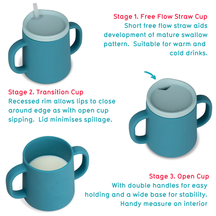Tum Tum - 3 Way Trainer Cup - Teal - 180ml