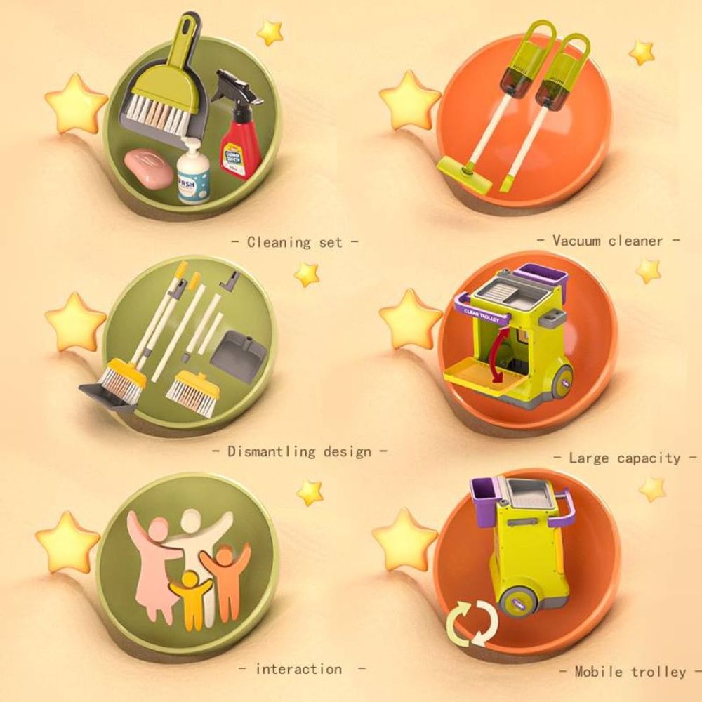 Mini Panda - Cleaning Cart Kit - 26 Pcs