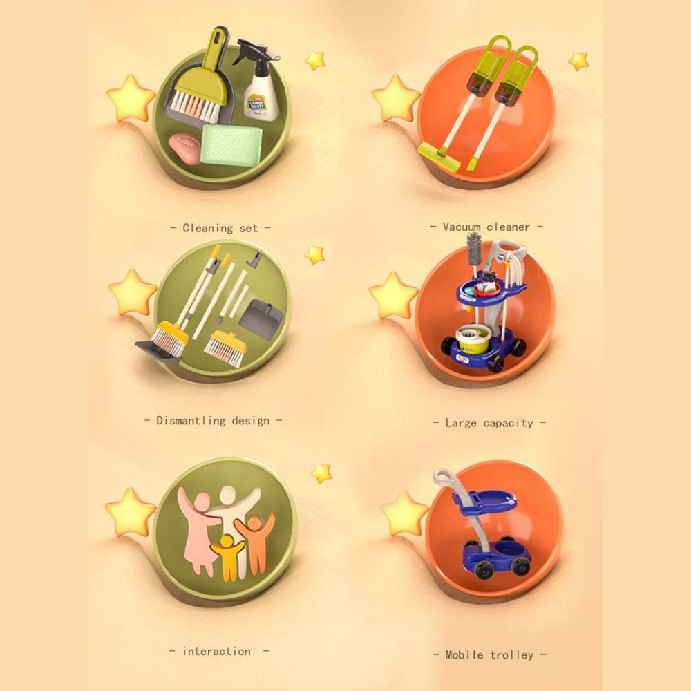 Mini Panda - Cleaning Comfort Cart Kit - 29 Pcs