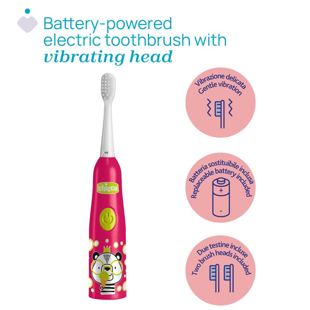 Chicco - Panda Electric Toothbrush - Red