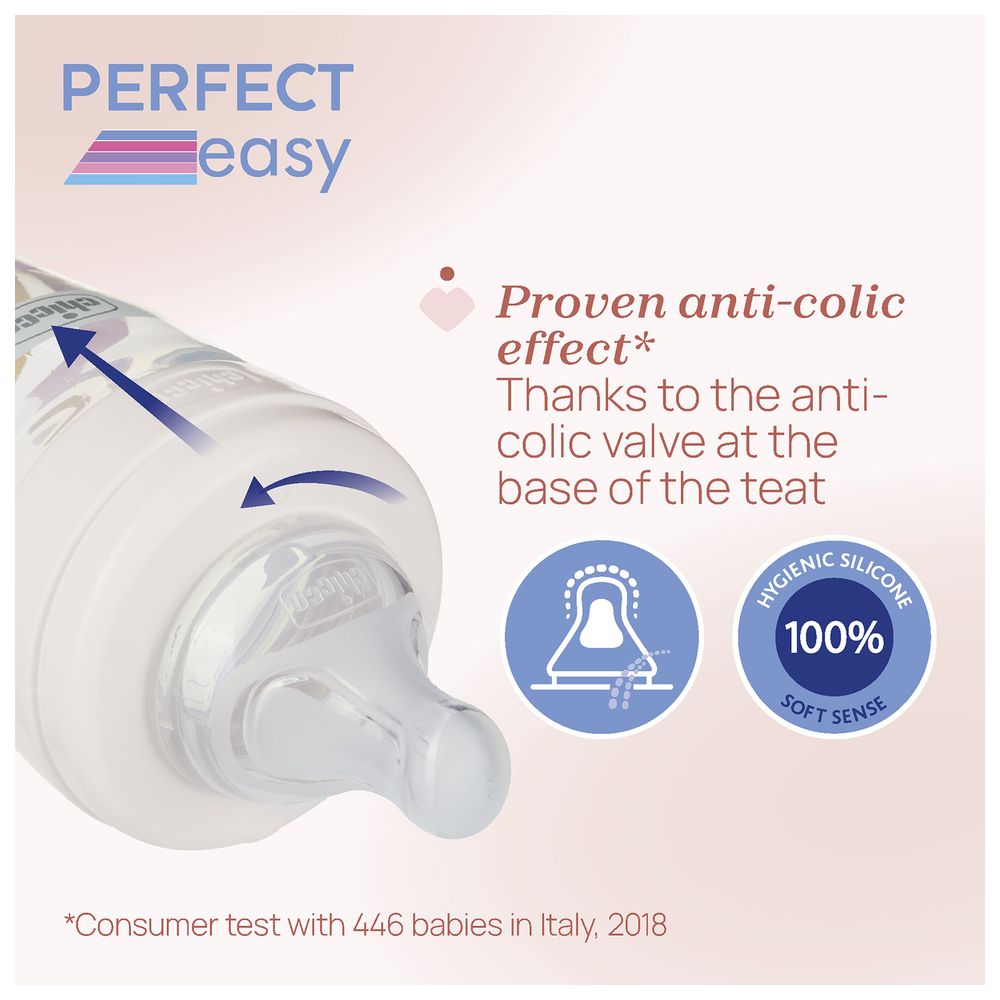 Chicco - Perfect Easy Plastic Feeding Bottle - Fast Flow - 330 ml