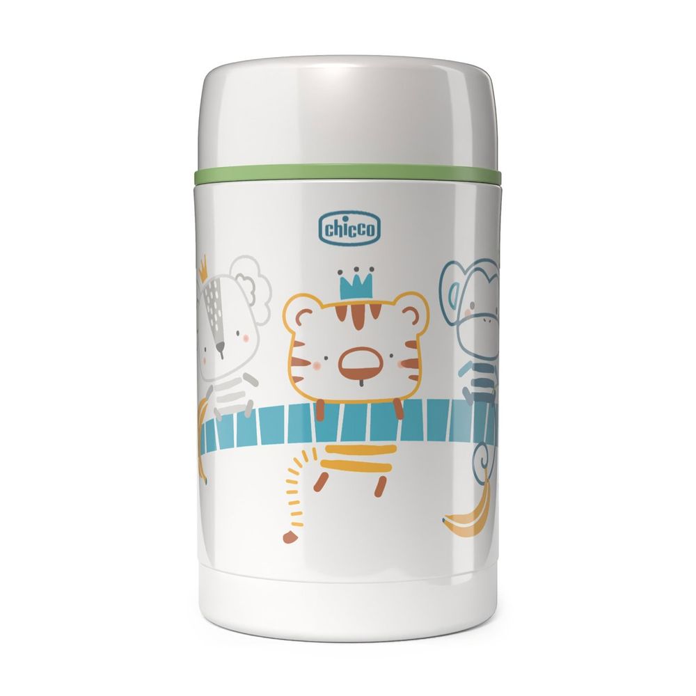Chicco Stainless Steel Thermal Food Container - White - 500 ml