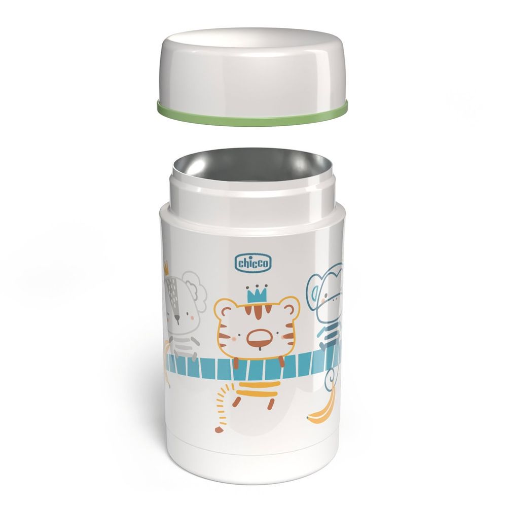 Chicco Stainless Steel Thermal Food Container - White - 500 ml