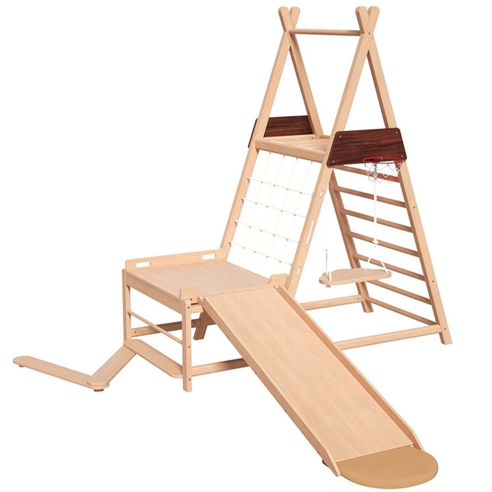 Mini Panda - Woodland Play Indoor Climber & Slide - Natural