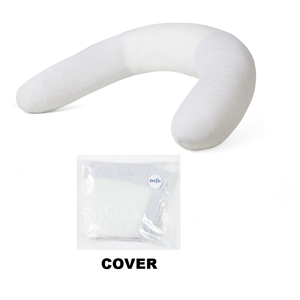 Purflo Breathe Pregnancy Pillow Cover - Minimal Gray