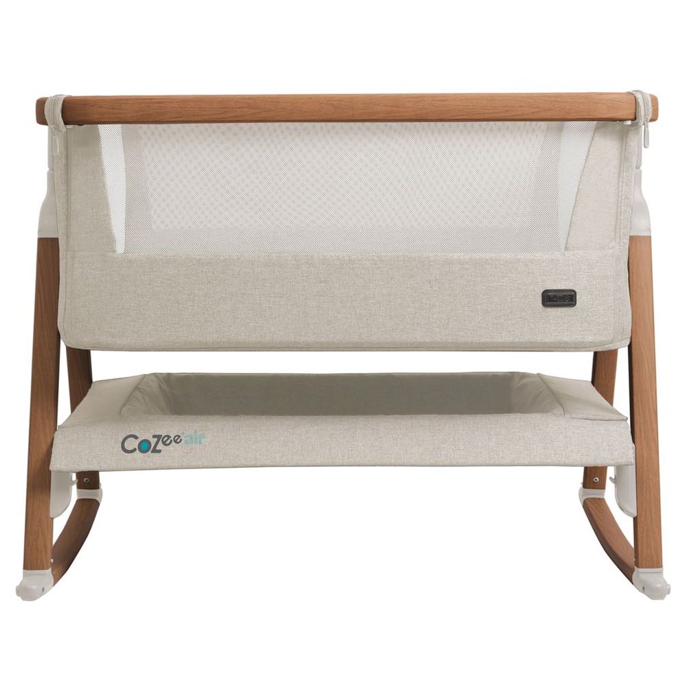 Tutti Bambini Cozee Air Bedside Crib - Scandinavian Walnut/Ecru