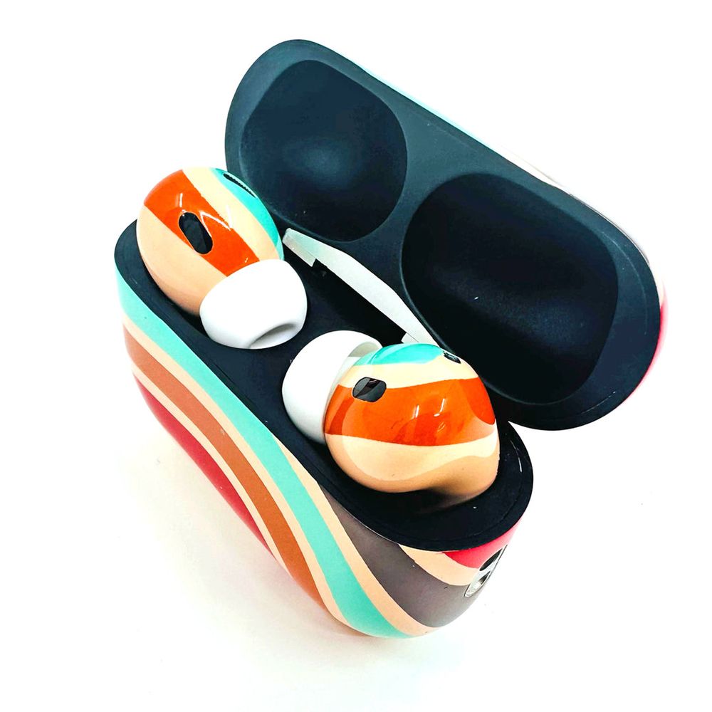 Merlin - Craft Customized Apple Airpods Pro 3 - 80's Stripes