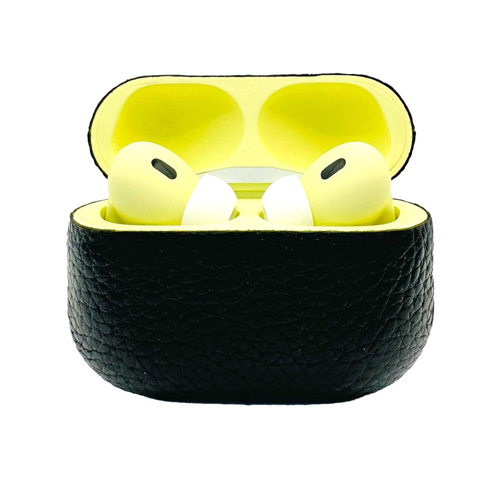 Merlin - Craft Customized Apple Airpods Pro 3 - Leather Calf Black/Yellow