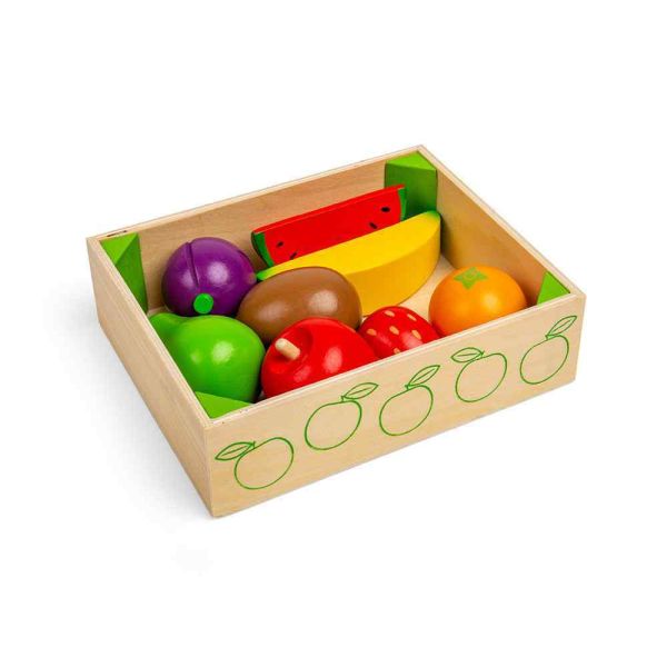 Bigjigs - Fruit Crate Toy Set - 10 Pcs