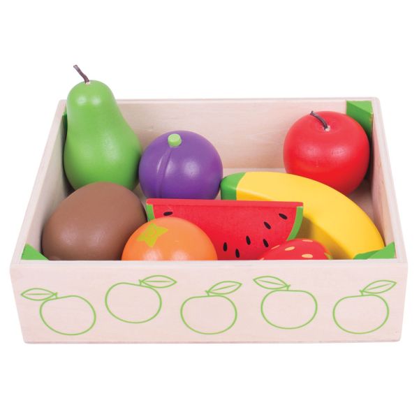 Bigjigs - Fruit Crate Toy Set - 10 Pcs