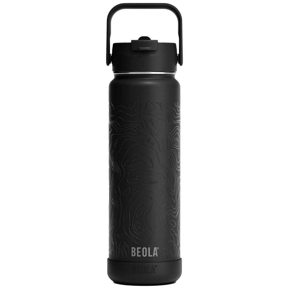 Beola - Vaccum Insulated Water Bottle With 2 Lids - Mountain Black - 750ml