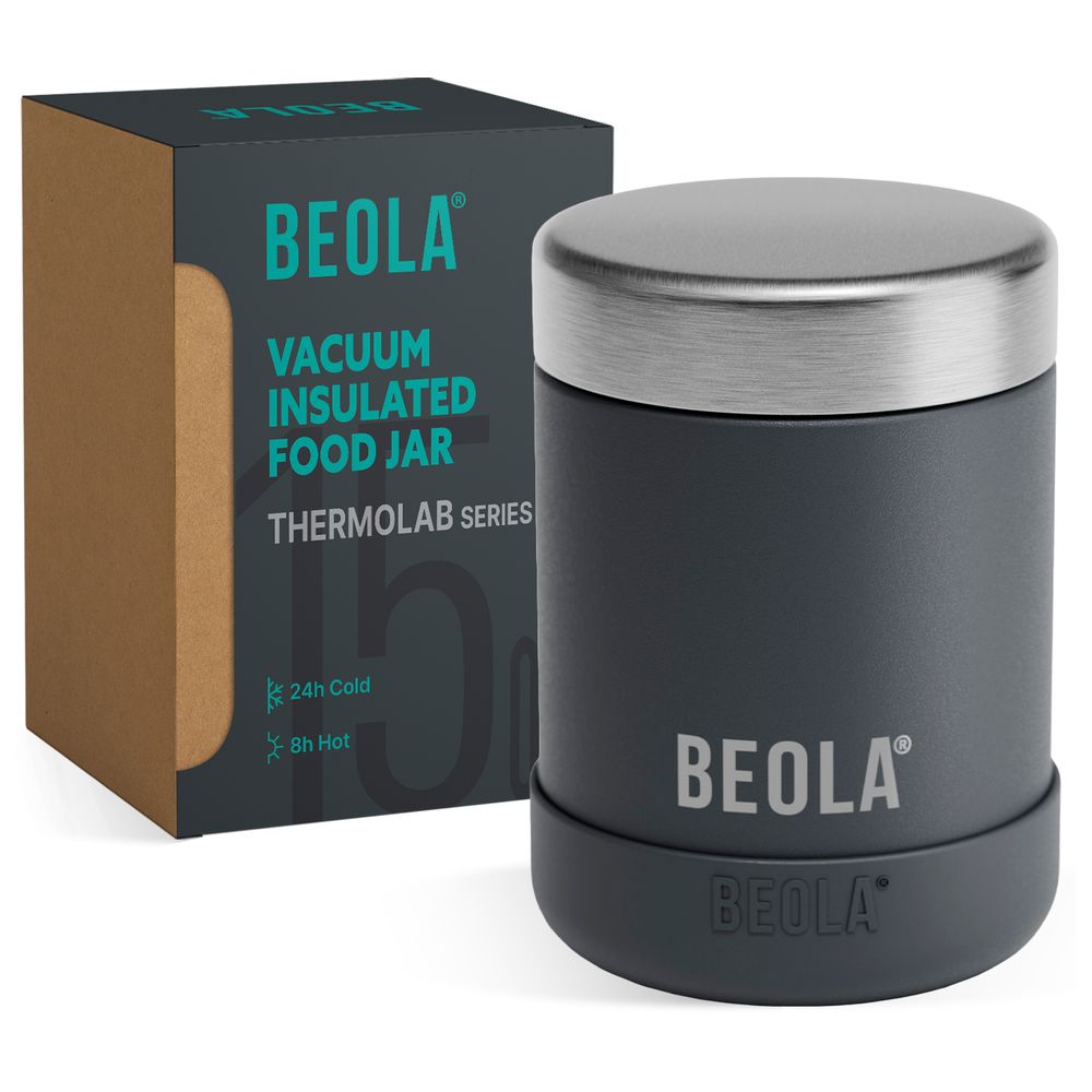Beola - Insulated Stainless Steel Food Jar Thermos - Lava Grey - 450 ml