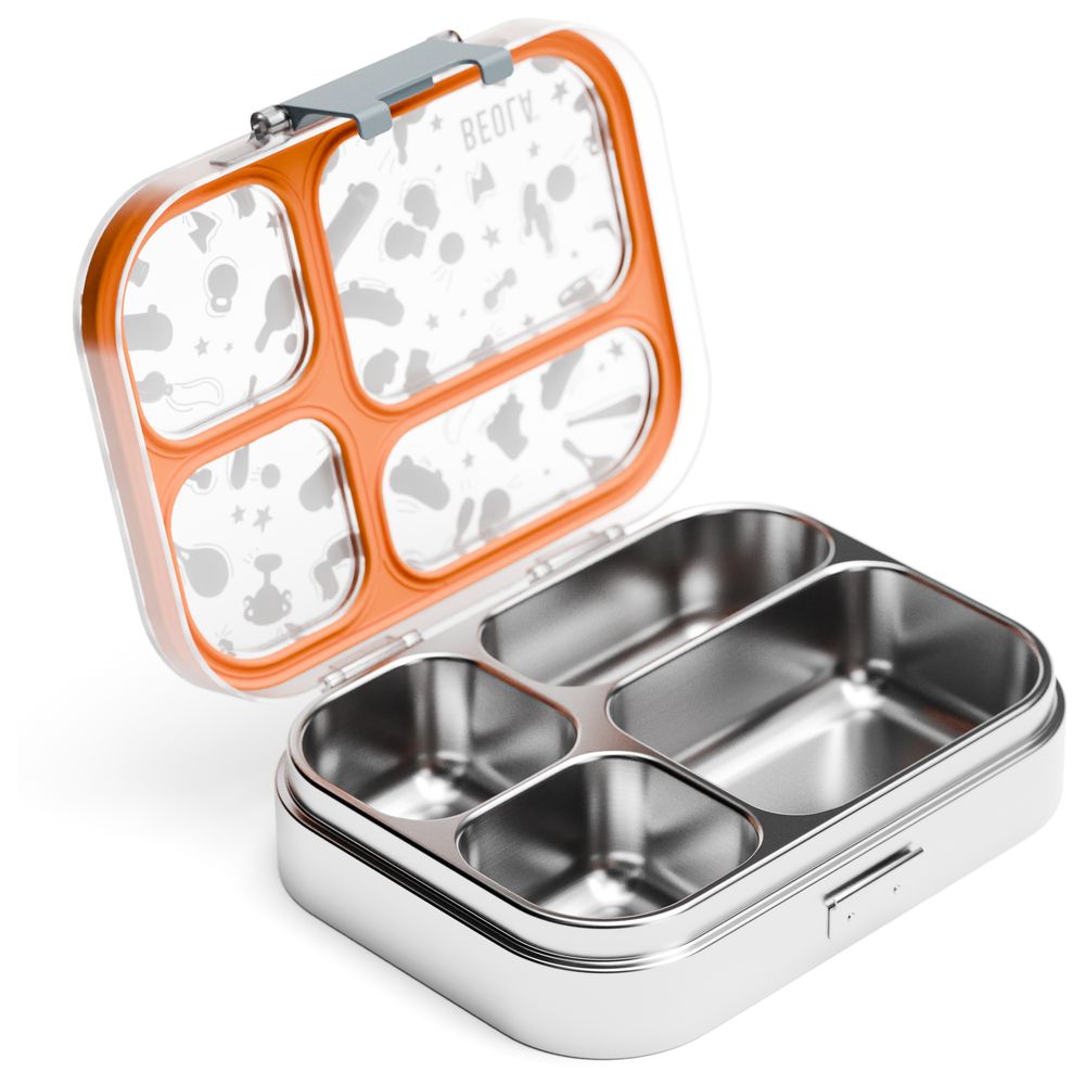 Beola - Stainless Steel 4 Compartment Bento Lunch Box - Sports Day