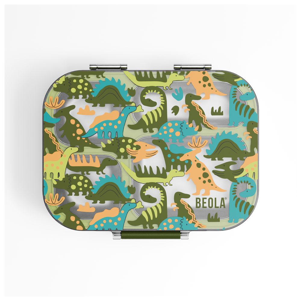 Beola - Stainless Steel 4 Compartment Bento Lunch Box - Dino Dreams