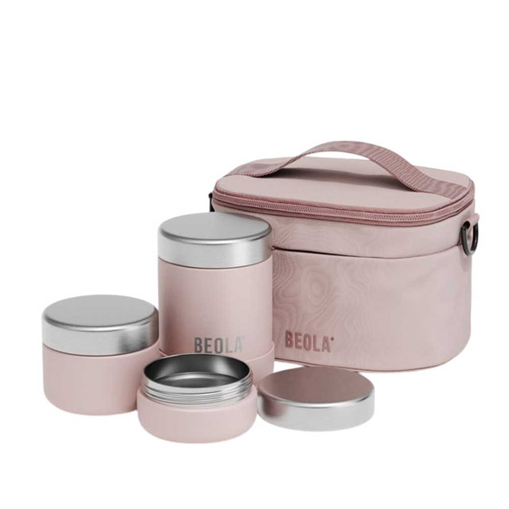 Beola - Vacuum Insulated Food Jars With Thermal Lunch Bag - 4 Pc Set