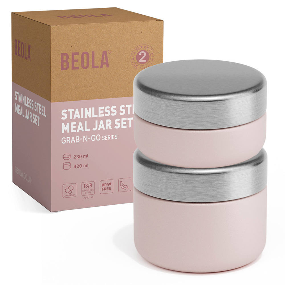 Beola - Stainless Steel Food Jar - 2 Pc Set
