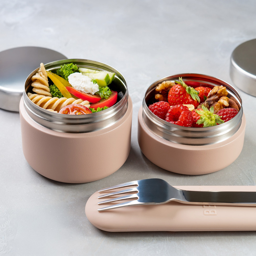 Beola - Stainless Steel Food Jar - 2 Pc Set