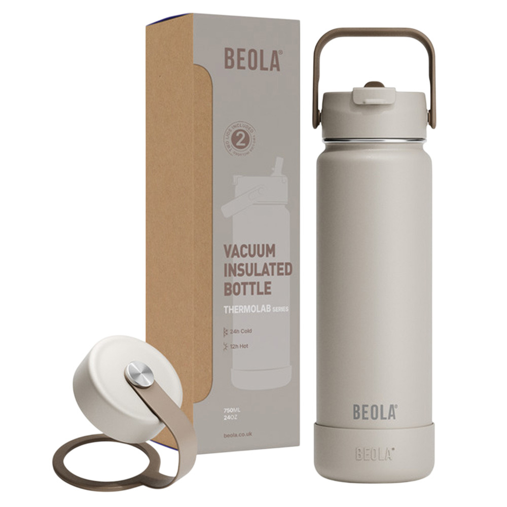 Beola - Vaccum Insulated Water Bottle With 2 Lids - Sand Dune - 750 ml