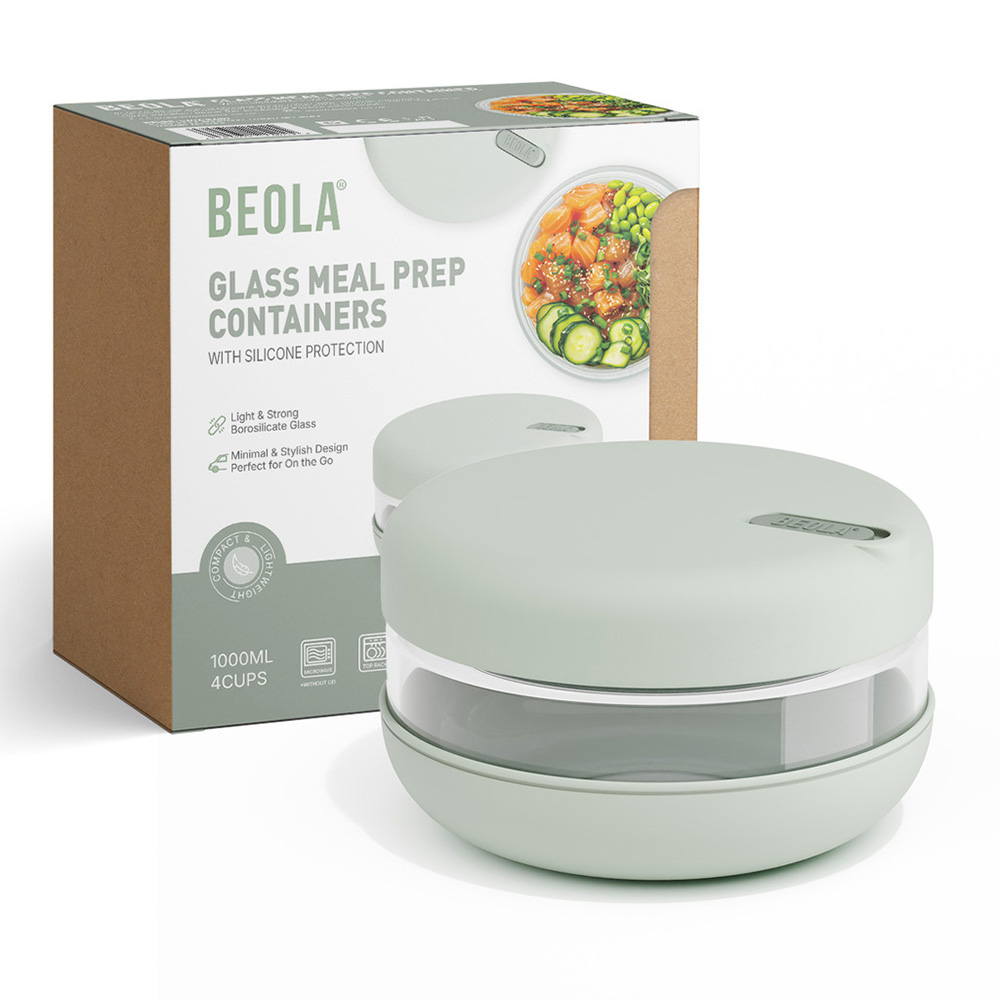 Beola - Glass Meal Prep Container With Silicone Lid - 1000 ml