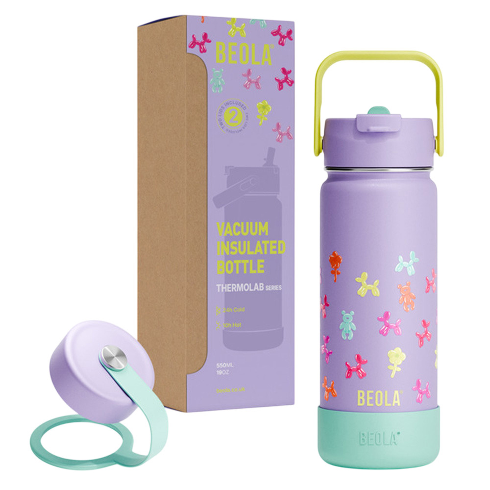 Beola - Vaccum Insulated Water Bottle With 2 Lids - Balloon Party - 550 ml