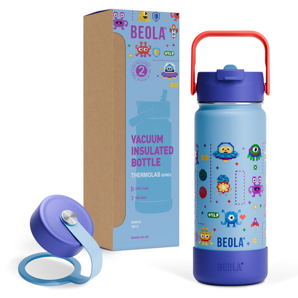 Beola - Vaccum Insulated Water Bottle With 2 Lids - Gaming - 550 ml