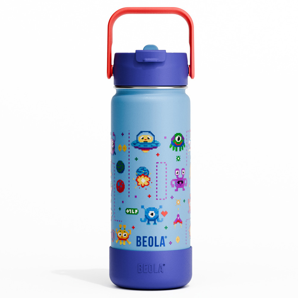 Beola - Vaccum Insulated Water Bottle With 2 Lids - Gaming - 550 ml
