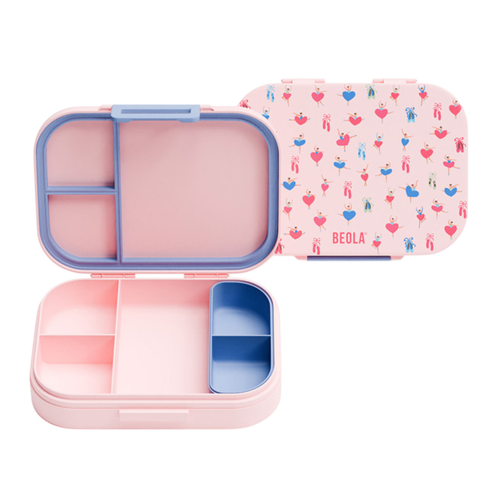 Beola - 5-Compartment Bento Lunch Box - Ballet Hearts