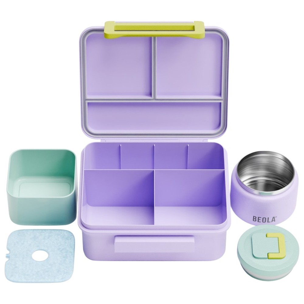 Beola - 5-Compartment Lunch Box With Food Jar And Ice Pack - Balloon Party - Large