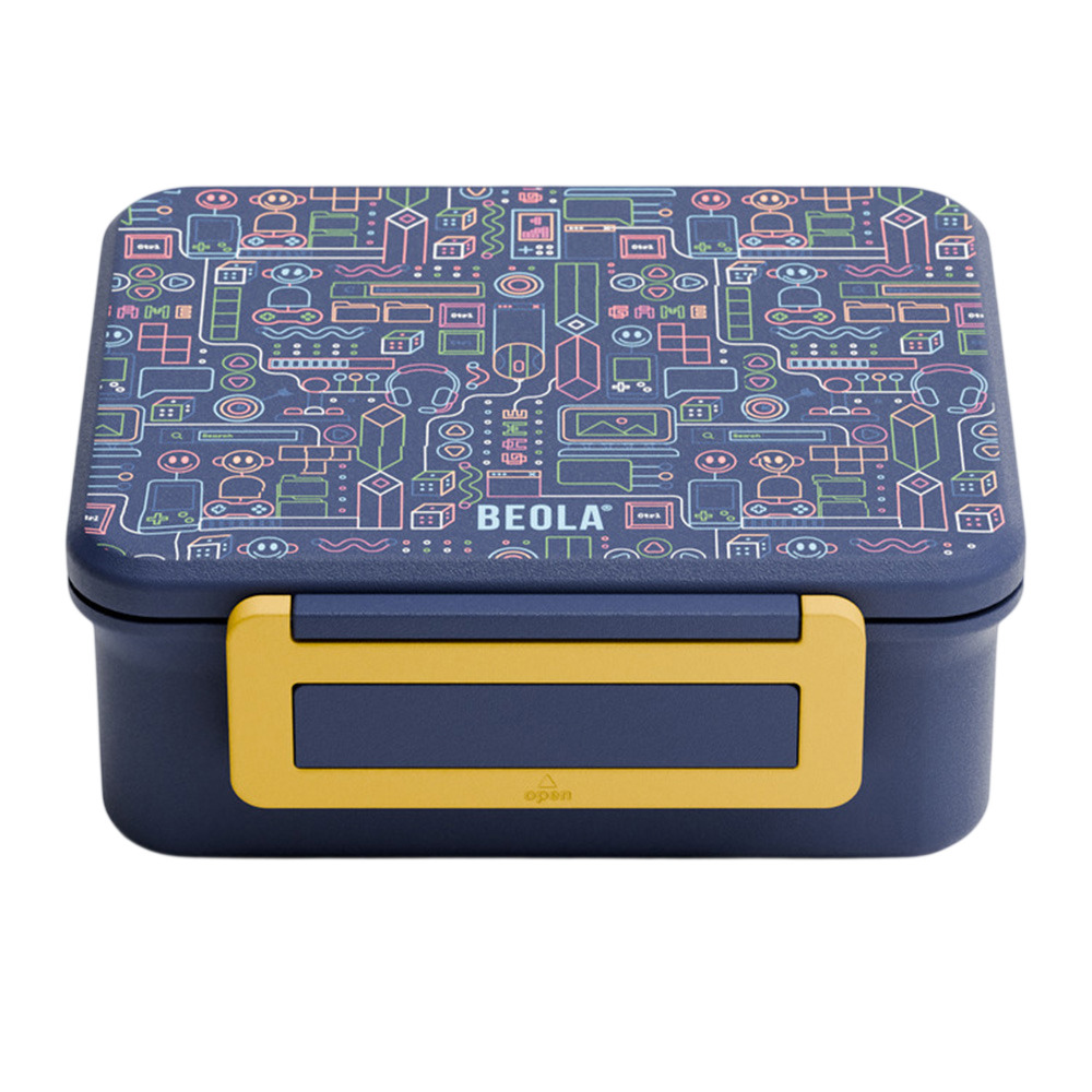 Beola - 5-Compartment Lunch Box With Food Jar And Ice Pack - Pixel Play - Large