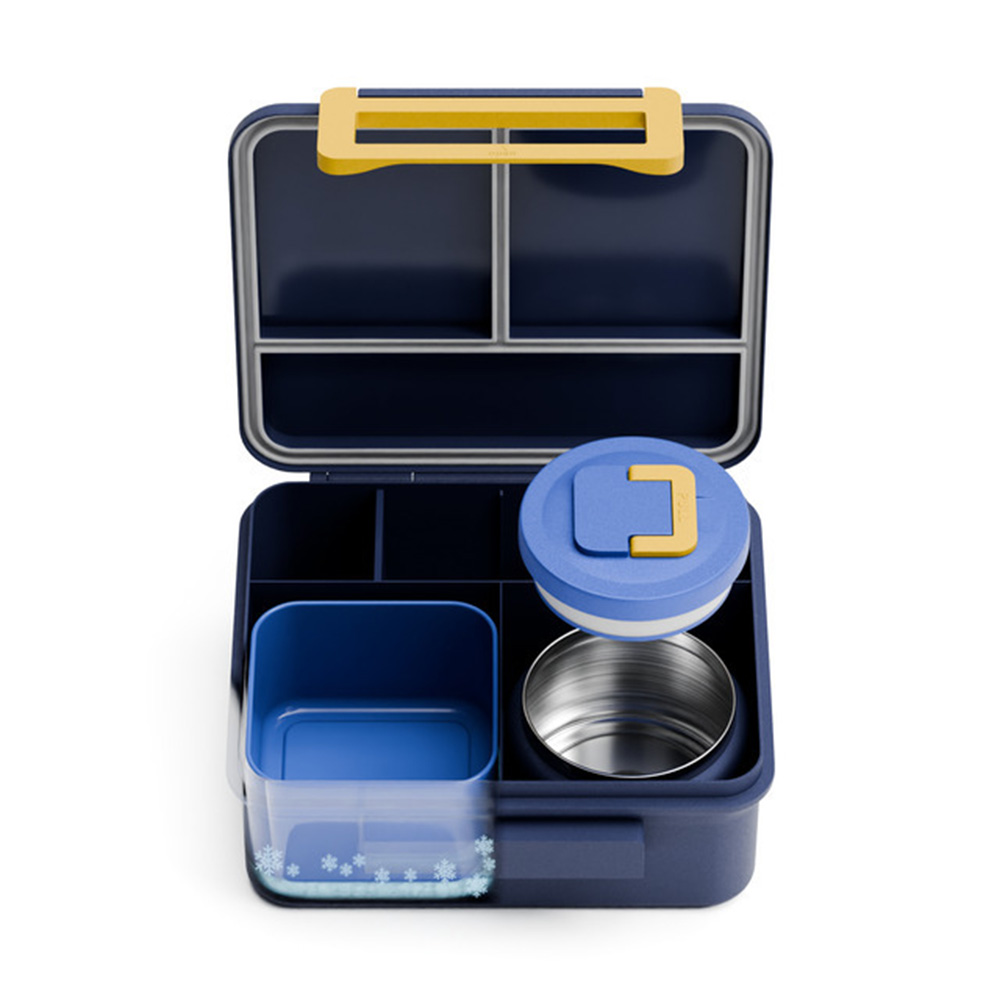 Beola - 5-Compartment Lunch Box With Food Jar And Ice Pack - Pixel Play - Large