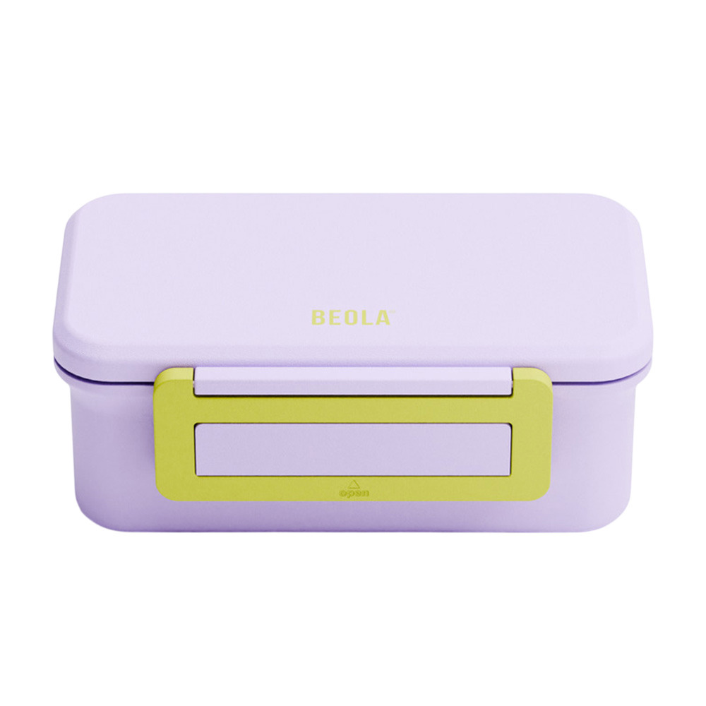 Beola - 2-Compartment Lunch Box With Food Jar And Ice Pack - Party Purple