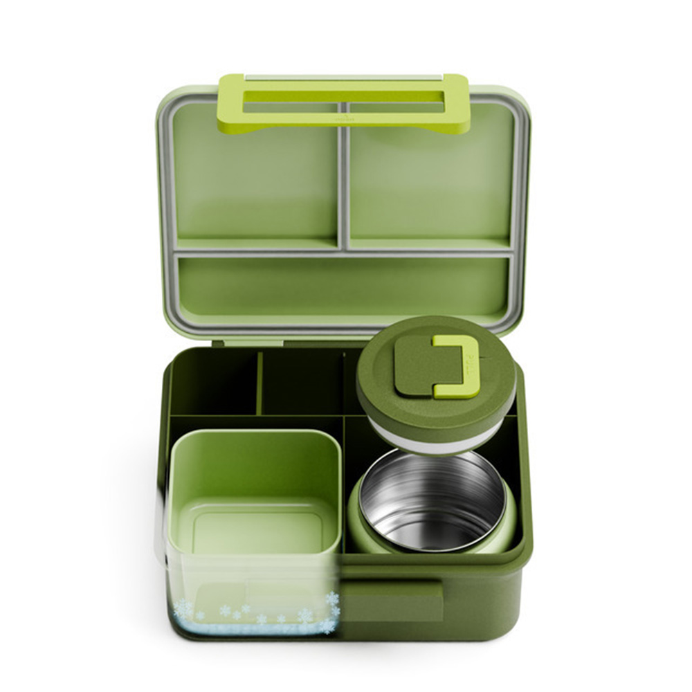 Beola - 5-Compartment Lunch Box With Food Jar And Ice Pack - Dino Dreams - Large
