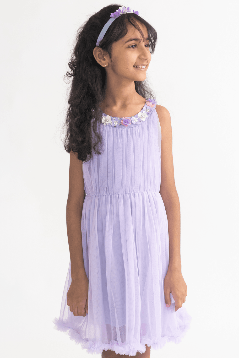 A Little Fable Girl's Loire Sleeveless Dress - Lavender