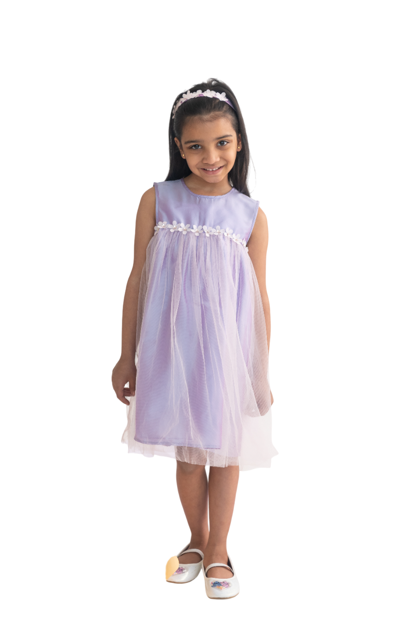 A Little Fable Girl's Breeze Sleeveless Dress - Lavender