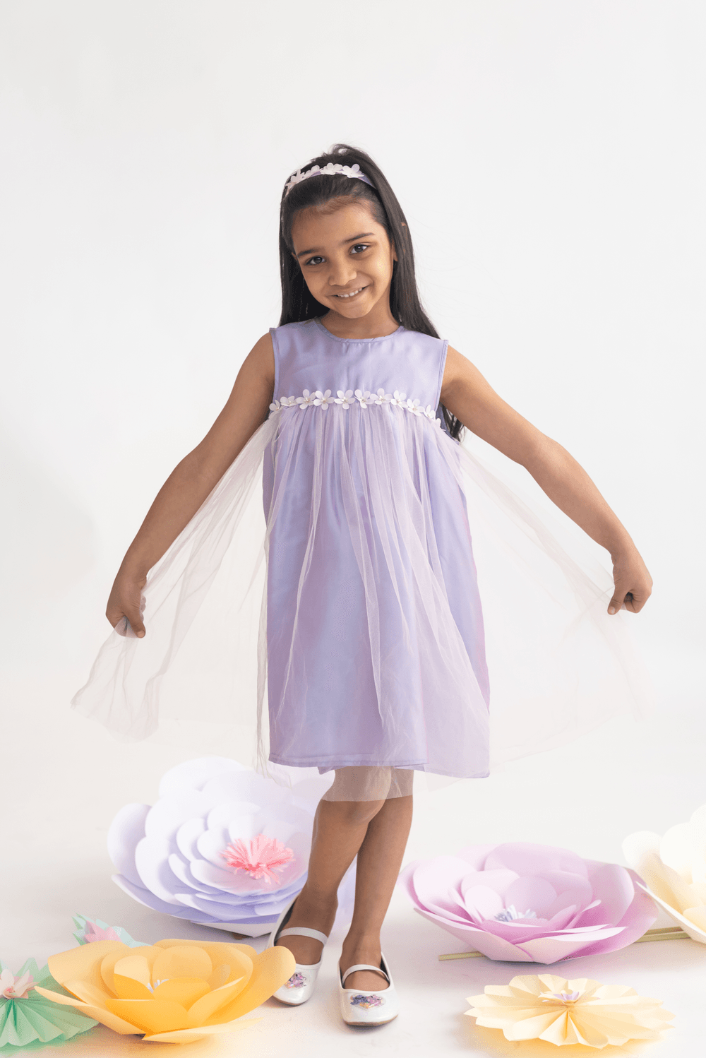 A Little Fable Girl's Breeze Sleeveless Dress - Lavender