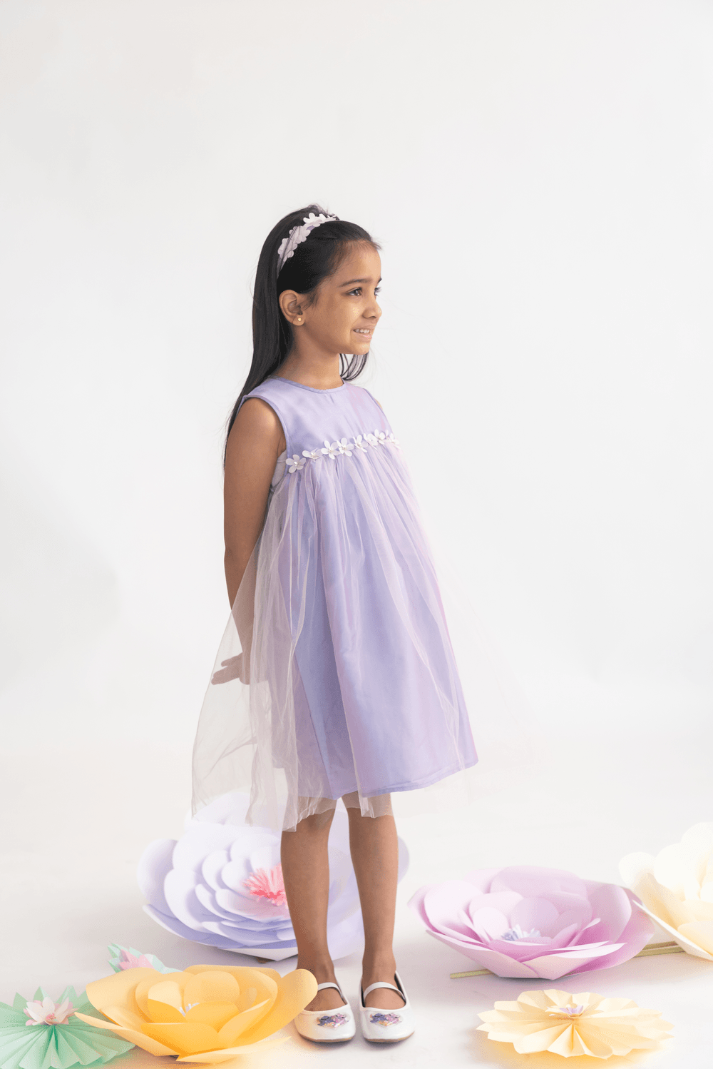 A Little Fable Girl's Breeze Sleeveless Dress - Lavender