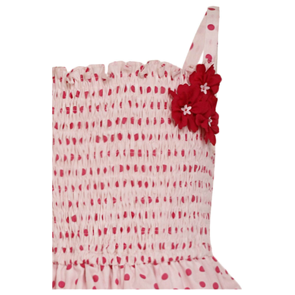 A Little Fable Polka Smock Dress - White