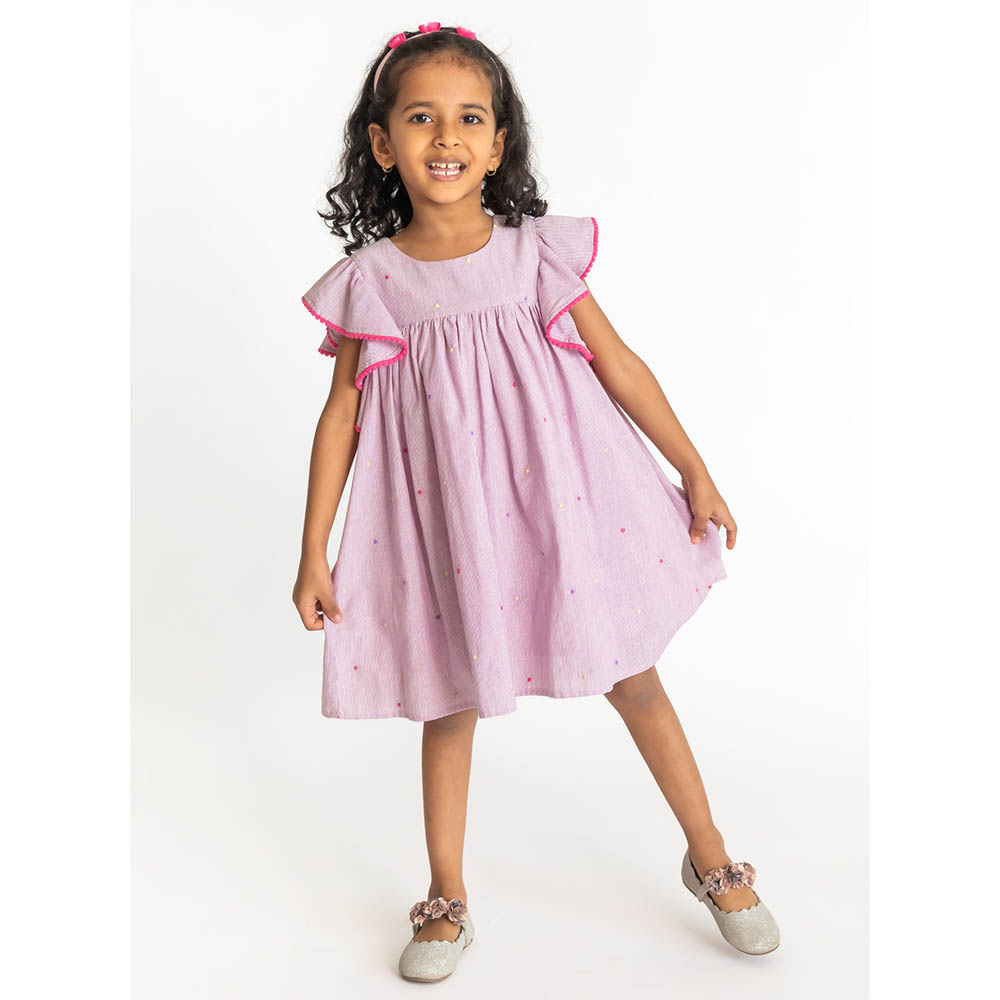 A Little Fable Dot Dress - Lilac