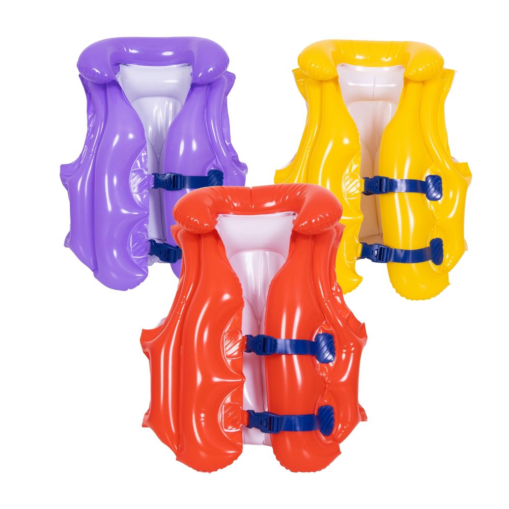 Jilong - Kids Plain Flotation Jacket With Adjustable Safety Strap - Multicolor - Color May Vary - 1 Pc