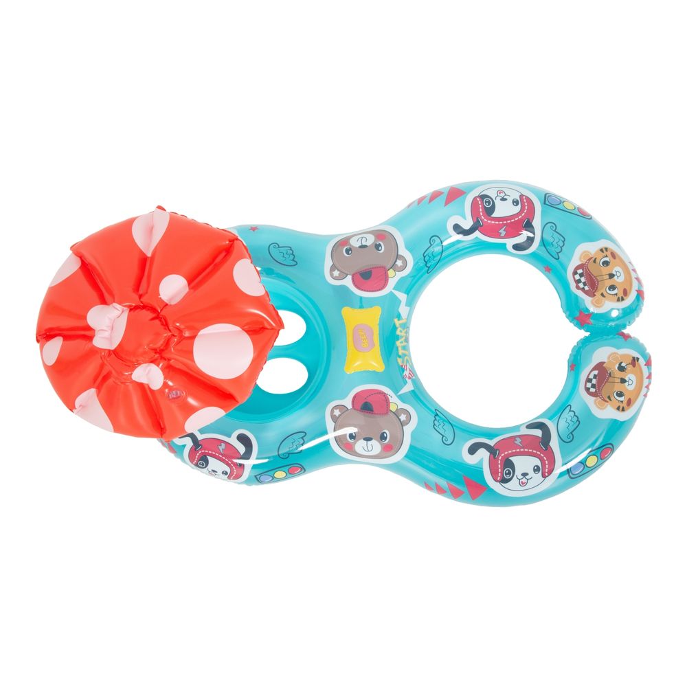 Jilong - Baby Canopy Inflatable Float Swim Ring - Multicolor - Color May Vary - 1 Pc