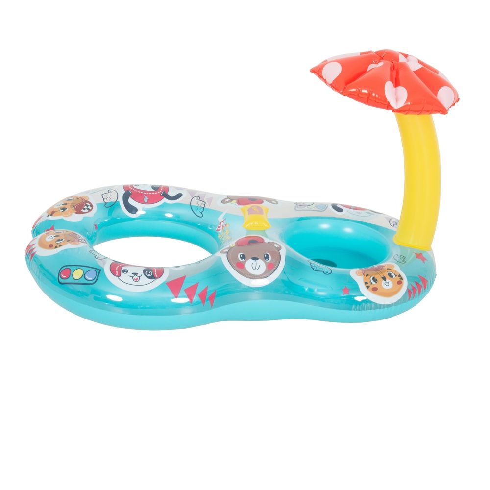 Jilong - Baby Canopy Inflatable Float Swim Ring - Multicolor - Color May Vary - 1 Pc