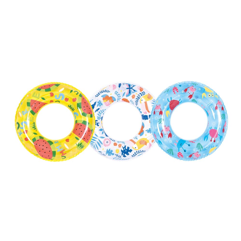 Jilong - Printed Inflatable Float Swim Ring - Multicolor - Style May Vary - 1 Pc