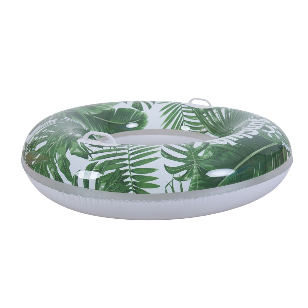 Sunclub - Leaves Inflatable Swimming Pool And Beach Float Swim Ring - Green