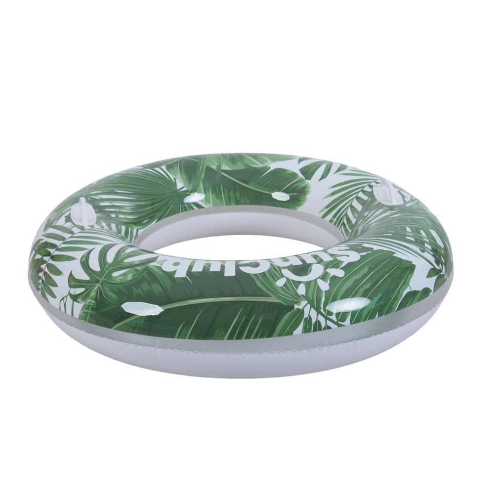 Sunclub - Leaves Inflatable Swimming Pool And Beach Float Swim Ring - Green