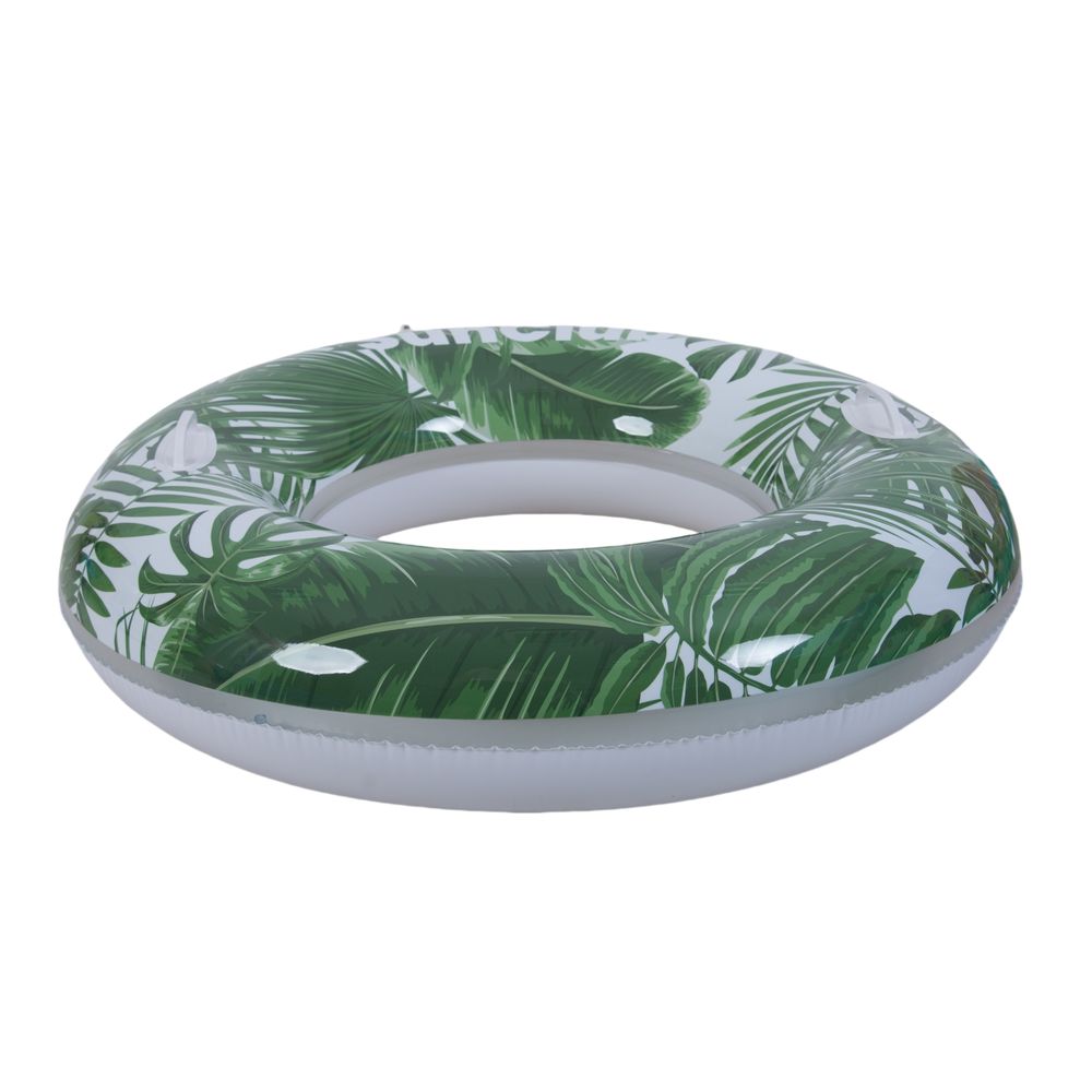 Sunclub - Leaves Inflatable Swimming Pool And Beach Float Swim Ring - Green