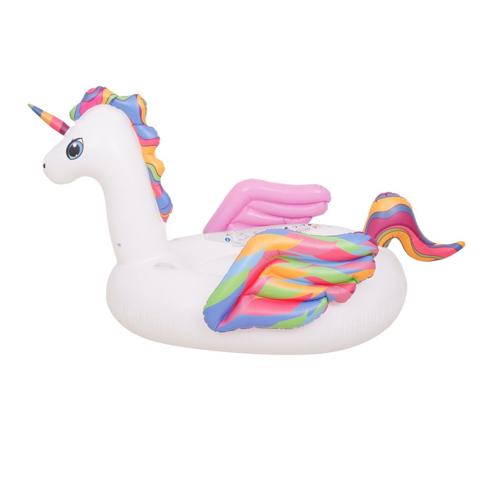Jilong - Unicorn Inflatable Ride-On Pool Float And Raft Lounger With Handles - White