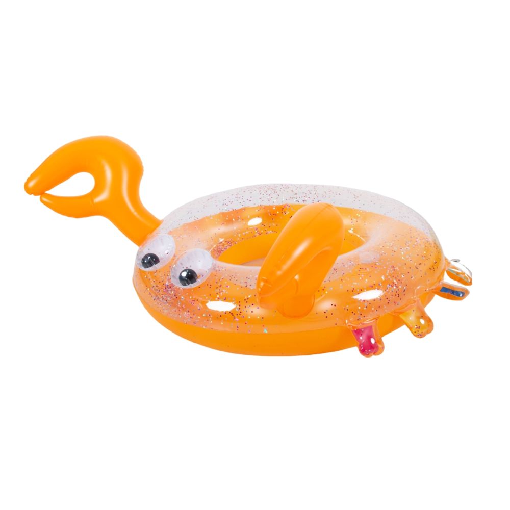 Jilong - Glitter Crab Inflatable Float Swim Ring - Orange